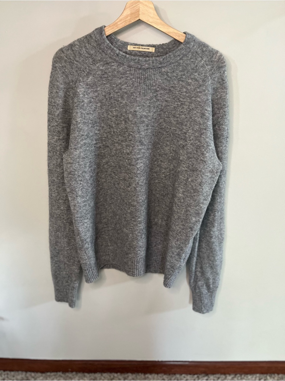 Life After Denim Mens Grey Wool Alpaca Blend Italian Yarn Crewneck Sweater XL